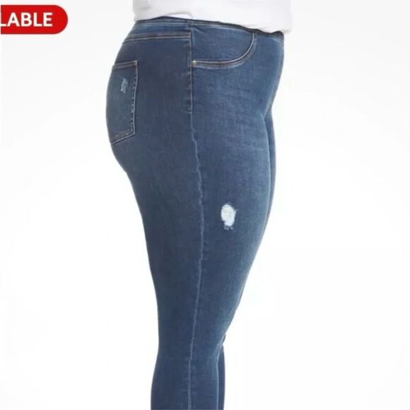 SPANX Distressed Ankle Skinny Jeans Medium Wash size Large - Picture 10 of 10